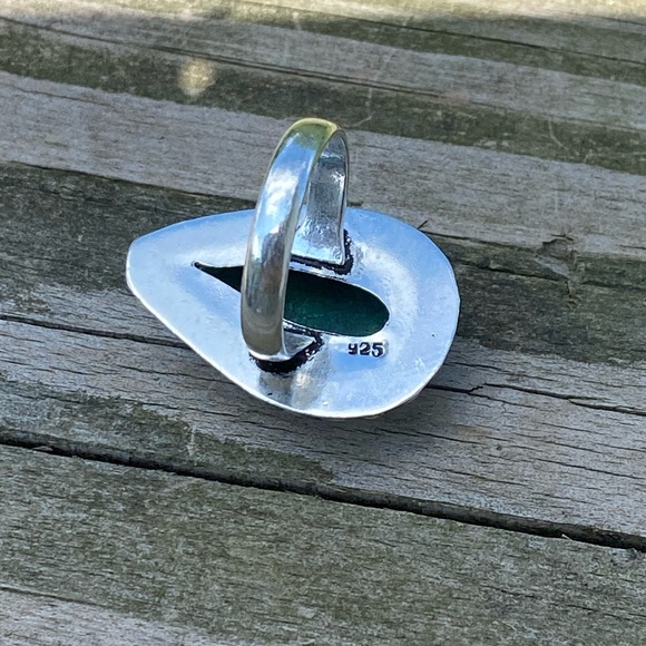Large genuine Malachite ring .925 Sterling Silver size 7.5 - Picture 15 of 15